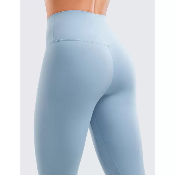 CRZ YOGA Womens Brushed Naked Feeling Workout Leggings 25  28 High Waisted Gym Compression Tummy Control Yoga PantsThe Breeze Blue