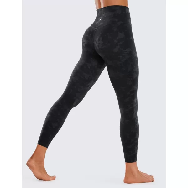 CRZ YOGA Womens Brushed Naked Feeling Workout Leggings 25  28 High Waisted Gym Compression Tummy Control Yoga PantsTie Dye Smoke Ink