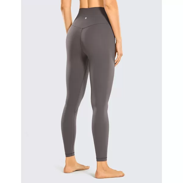 CRZ YOGA Womens Brushed Naked Feeling Workout Leggings 25  28 High Waisted Gym Compression Tummy Control Yoga PantsTornado Grey