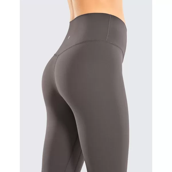 CRZ YOGA Womens Brushed Naked Feeling Workout Leggings 25  28 High Waisted Gym Compression Tummy Control Yoga PantsTornado Grey