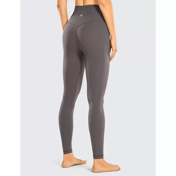 CRZ YOGA Womens Brushed Naked Feeling Workout Leggings 25  28 High Waisted Gym Compression Tummy Control Yoga PantsTornado Grey