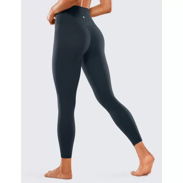 CRZ YOGA Womens Brushed Naked Feeling Workout Leggings 25  28 High Waisted Gym Compression Tummy Control Yoga PantsTrue Navy