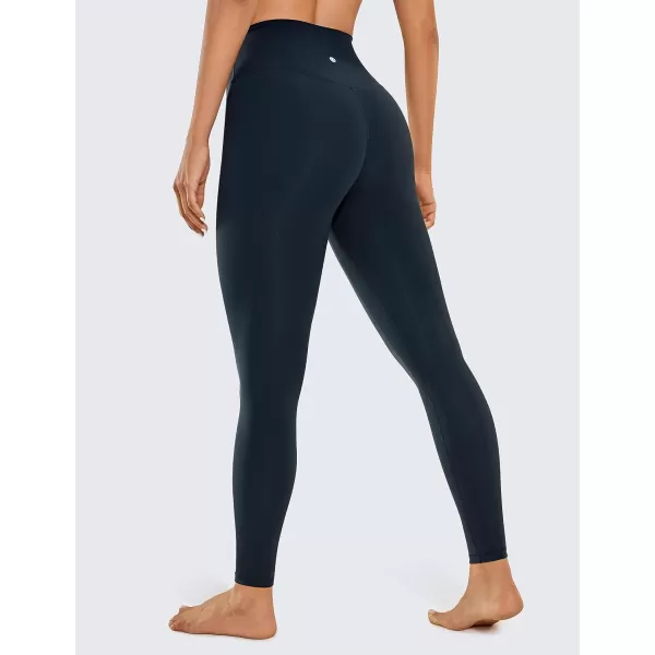 CRZ YOGA Womens Brushed Naked Feeling Workout Leggings 25  28 High Waisted Gym Compression Tummy Control Yoga PantsTrue Navy