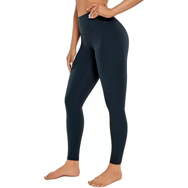 CRZ YOGA Womens Brushed Naked Feeling Workout Leggings 25  28 High Waisted Gym Compression Tummy Control Yoga PantsTrue Navy