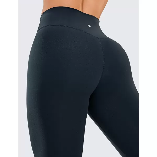 CRZ YOGA Womens Brushed Naked Feeling Workout Leggings 25  28 High Waisted Gym Compression Tummy Control Yoga PantsTrue Navy