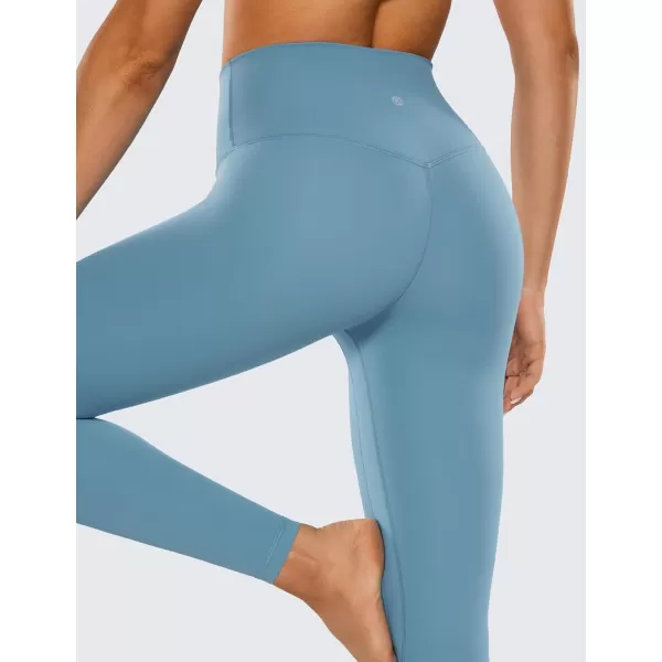 CRZ YOGA Womens Brushed Naked Feeling Workout Leggings 25  28 High Waisted Gym Compression Tummy Control Yoga PantsUniverse Blue