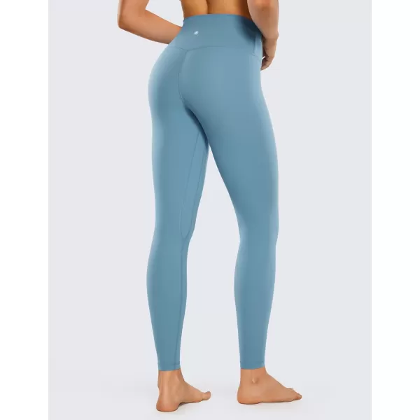 CRZ YOGA Womens Brushed Naked Feeling Workout Leggings 25  28 High Waisted Gym Compression Tummy Control Yoga PantsUniverse Blue