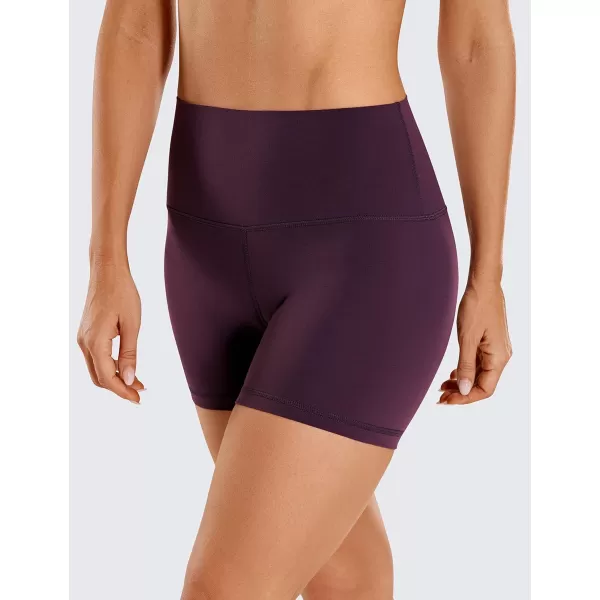 CRZ YOGA Womens ButterLuxe Biker Shorts 4 Inches  High Waisted Workout Running Volleyball Spandex Yoga ShortsDeep Purple