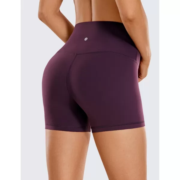 CRZ YOGA Womens ButterLuxe Biker Shorts 4 Inches  High Waisted Workout Running Volleyball Spandex Yoga ShortsDeep Purple