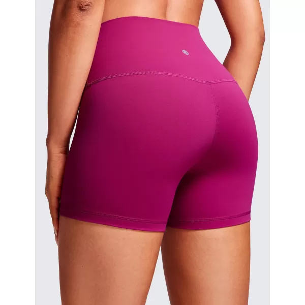 CRZ YOGA Womens ButterLuxe Biker Shorts 4 Inches  High Waisted Workout Running Volleyball Spandex Yoga ShortsMagenta Purple