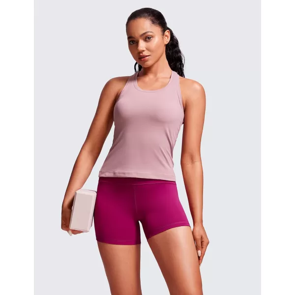 CRZ YOGA Womens ButterLuxe Biker Shorts 4 Inches  High Waisted Workout Running Volleyball Spandex Yoga ShortsMagenta Purple