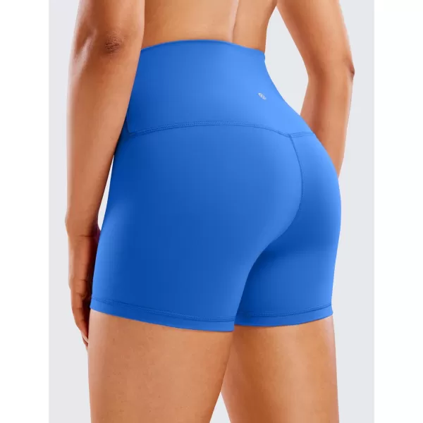 CRZ YOGA Womens ButterLuxe Biker Shorts 4 Inches  High Waisted Workout Running Volleyball Spandex Yoga ShortsSparkle Blue