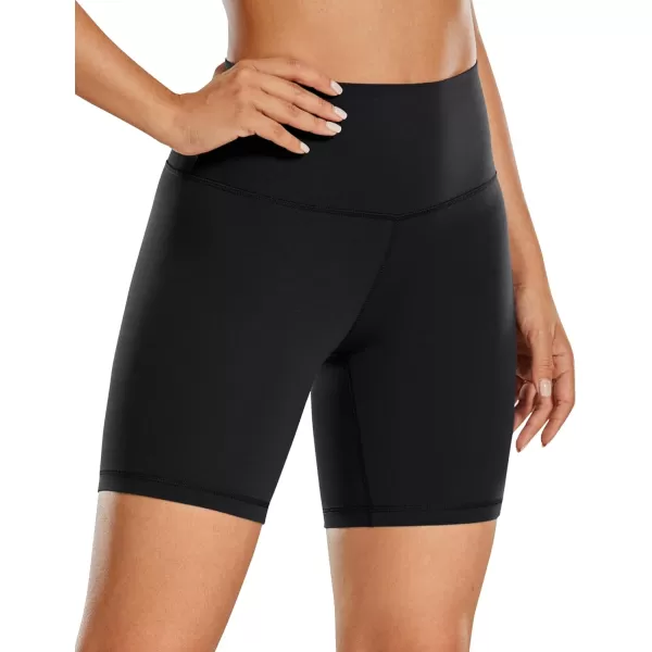 CRZ YOGA Womens ButterLuxe Biker Shorts 6 Inches  High Waisted Workout Running Volleyball Spandex Yoga ShortsBlack