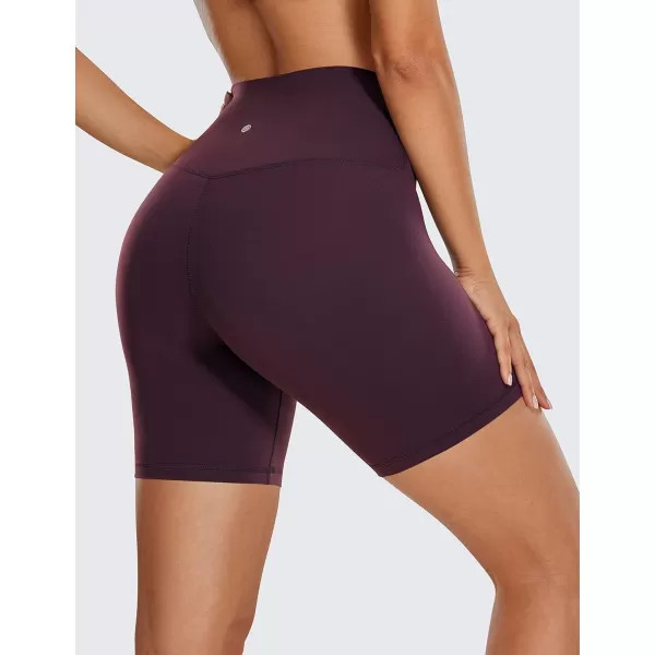 CRZ YOGA Womens ButterLuxe Biker Shorts 6 Inches  High Waisted Workout Running Volleyball Spandex Yoga ShortsDeep Purple