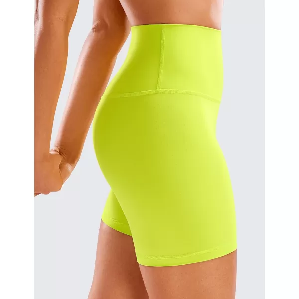 CRZ YOGA Womens ButterLuxe Biker Shorts 6 Inches  High Waisted Workout Running Volleyball Spandex Yoga ShortsNeon Yellow