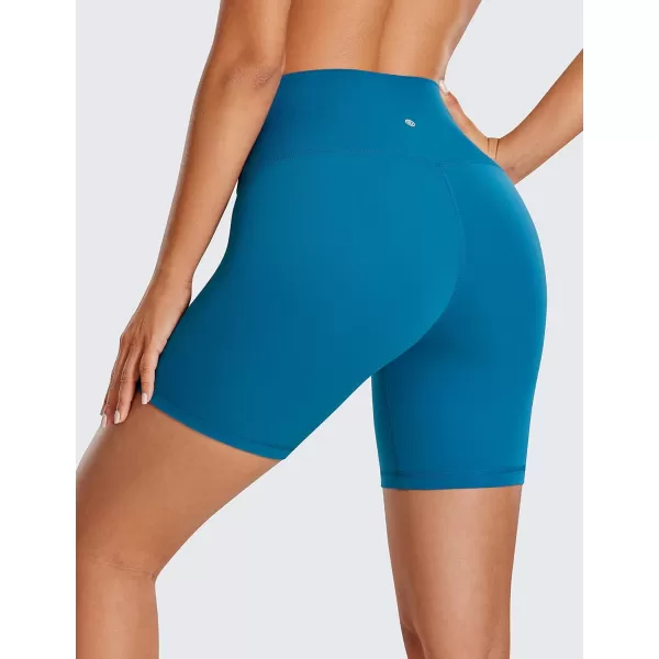 CRZ YOGA Womens ButterLuxe Biker Shorts 6 Inches  High Waisted Workout Running Volleyball Spandex Yoga ShortsSupersonic Blue