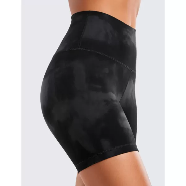 CRZ YOGA Womens Butterluxe Biker Shorts 25  4  6  8  High Waisted Booty Workout Volleyball Yoga SpandexBlack Tie Dye Flowers