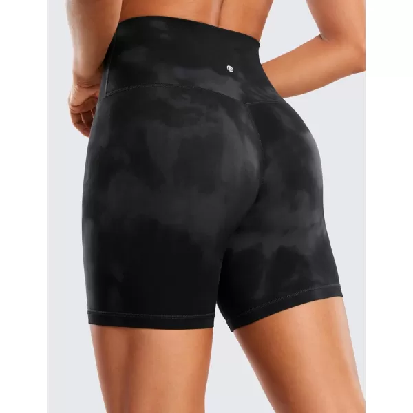 CRZ YOGA Womens Butterluxe Biker Shorts 25  4  6  8  High Waisted Booty Workout Volleyball Yoga SpandexBlack Tie Dye Flowers