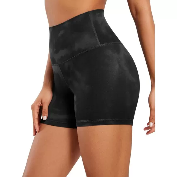 CRZ YOGA Womens Butterluxe Biker Shorts 25  4  6  8  High Waisted Booty Workout Volleyball Yoga SpandexBlack Tie Dye Flowers