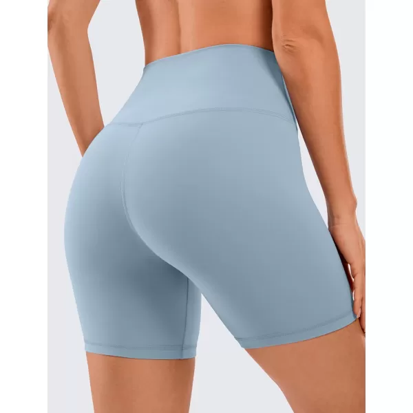 CRZ YOGA Womens Butterluxe Biker Shorts 25  4  6  8  High Waisted Booty Workout Volleyball Yoga SpandexCambric Blue