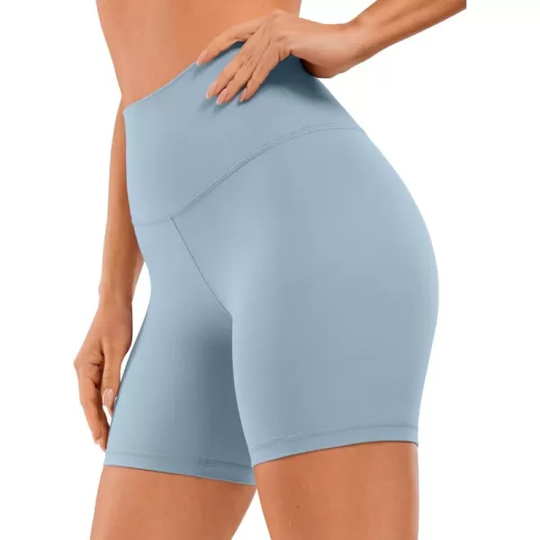 CRZ YOGA Womens Butterluxe Biker Shorts 25  4  6  8  High Waisted Booty Workout Volleyball Yoga SpandexCambric Blue