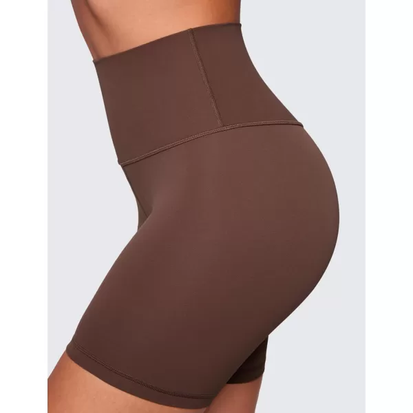 CRZ YOGA Womens Butterluxe Biker Shorts 25  4  6  8  High Waisted Booty Workout Volleyball Yoga SpandexCoffee Brown