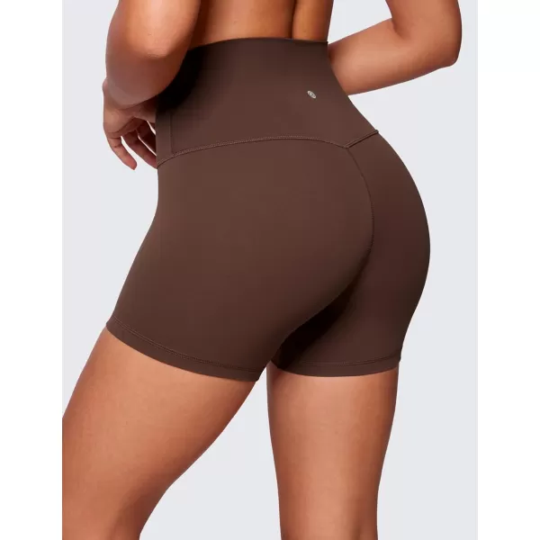 CRZ YOGA Womens Butterluxe Biker Shorts 25  4  6  8  High Waisted Booty Workout Volleyball Yoga SpandexCoffee Brown