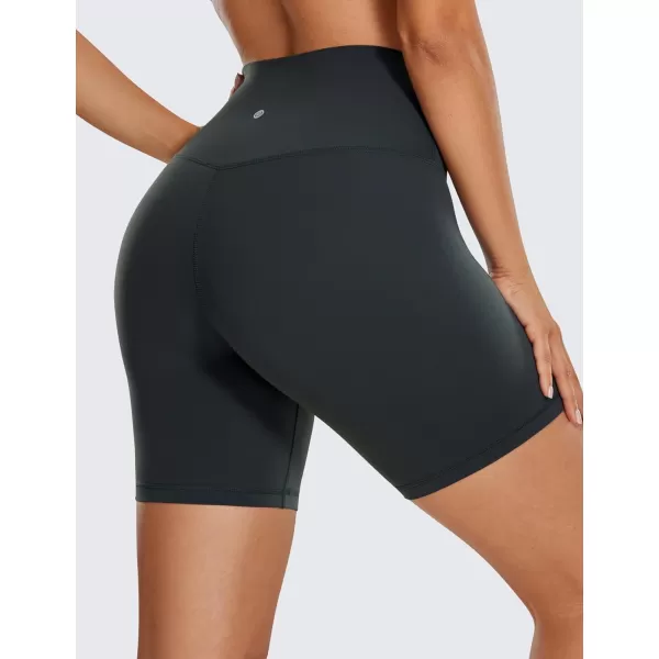 CRZ YOGA Womens Butterluxe Biker Shorts 25  4  6  8  High Waisted Booty Workout Volleyball Yoga SpandexDark Green