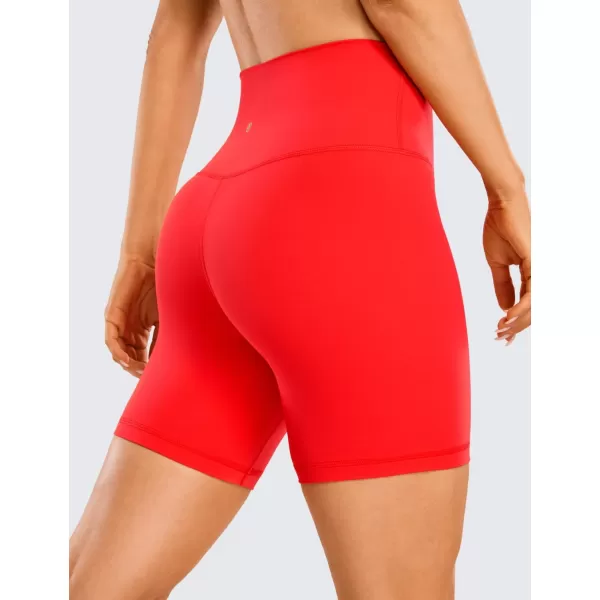 CRZ YOGA Womens Butterluxe Biker Shorts 25  4  6  8  High Waisted Booty Workout Volleyball Yoga SpandexDark Red