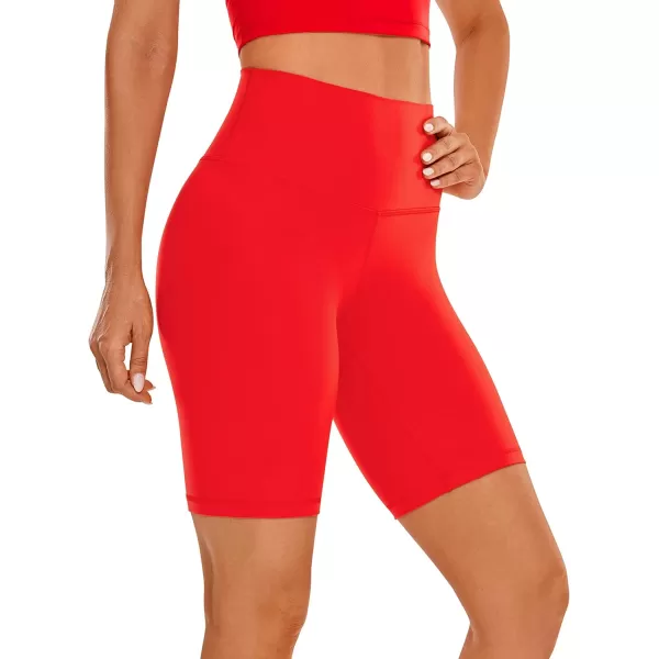 CRZ YOGA Womens Butterluxe Biker Shorts 25  4  6  8  High Waisted Booty Workout Volleyball Yoga SpandexDark Red