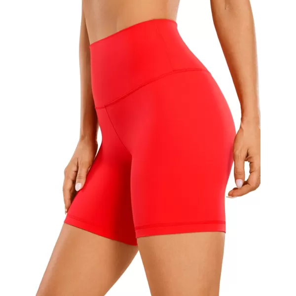 CRZ YOGA Womens Butterluxe Biker Shorts 25  4  6  8  High Waisted Booty Workout Volleyball Yoga SpandexDark Red