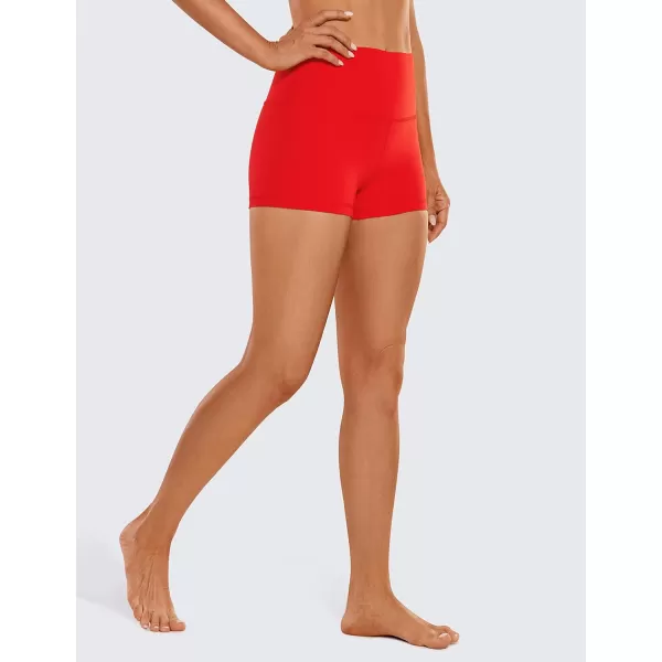 CRZ YOGA Womens Butterluxe Biker Shorts 25  4  6  8  High Waisted Booty Workout Volleyball Yoga SpandexDark Red