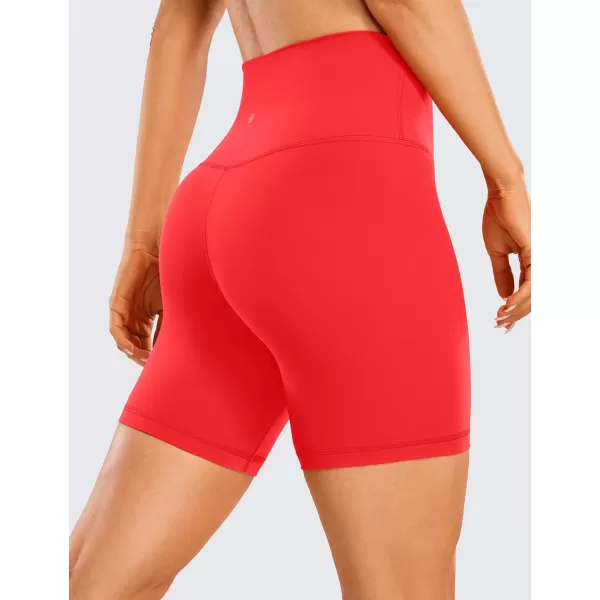 CRZ YOGA Womens Butterluxe Biker Shorts 25  4  6  8  High Waisted Booty Workout Volleyball Yoga SpandexDeep Red