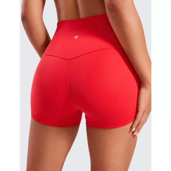 CRZ YOGA Womens Butterluxe Biker Shorts 25  4  6  8  High Waisted Booty Workout Volleyball Yoga SpandexDeep Red