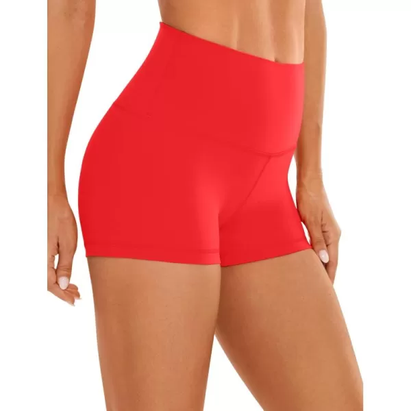 CRZ YOGA Womens Butterluxe Biker Shorts 25  4  6  8  High Waisted Booty Workout Volleyball Yoga SpandexDeep Red