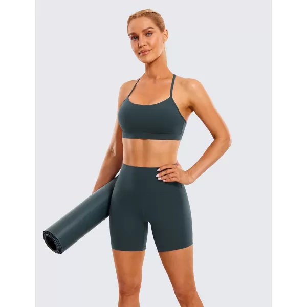 CRZ YOGA Womens Butterluxe Biker Shorts 25  4  6  8  High Waisted Booty Workout Volleyball Yoga SpandexForest Dark Green