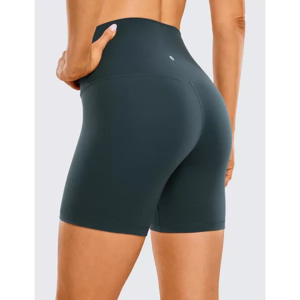 CRZ YOGA Womens Butterluxe Biker Shorts 25  4  6  8  High Waisted Booty Workout Volleyball Yoga SpandexForest Dark Green