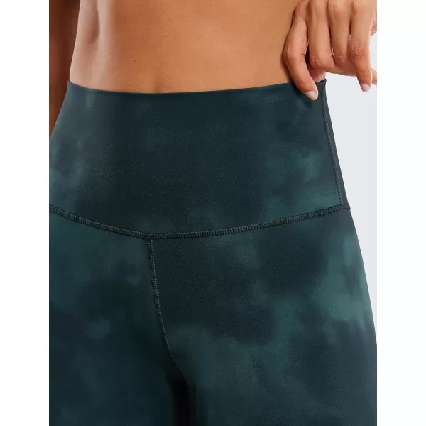 CRZ YOGA Womens Butterluxe Biker Shorts 25  4  6  8  High Waisted Booty Workout Volleyball Yoga SpandexGreen Tiedye Flowers