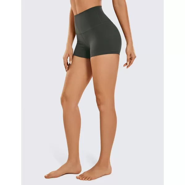 CRZ YOGA Womens Butterluxe Biker Shorts 25  4  6  8  High Waisted Booty Workout Volleyball Yoga SpandexGrey Olive