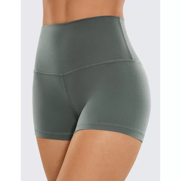 CRZ YOGA Womens Butterluxe Biker Shorts 25  4  6  8  High Waisted Booty Workout Volleyball Yoga SpandexGrey Sage