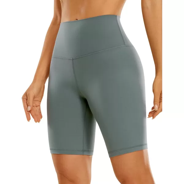 CRZ YOGA Womens Butterluxe Biker Shorts 25  4  6  8  High Waisted Booty Workout Volleyball Yoga SpandexGrey Sage