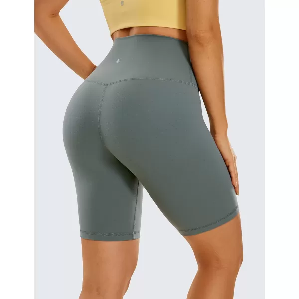 CRZ YOGA Womens Butterluxe Biker Shorts 25  4  6  8  High Waisted Booty Workout Volleyball Yoga SpandexGrey Sage