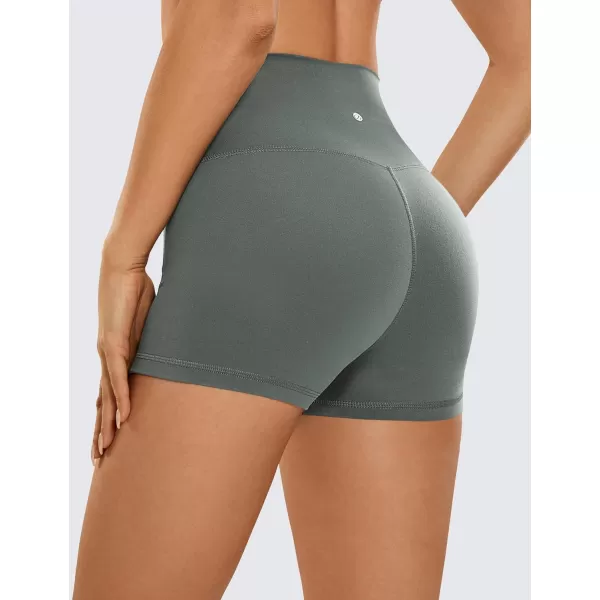 CRZ YOGA Womens Butterluxe Biker Shorts 25  4  6  8  High Waisted Booty Workout Volleyball Yoga SpandexGrey Sage