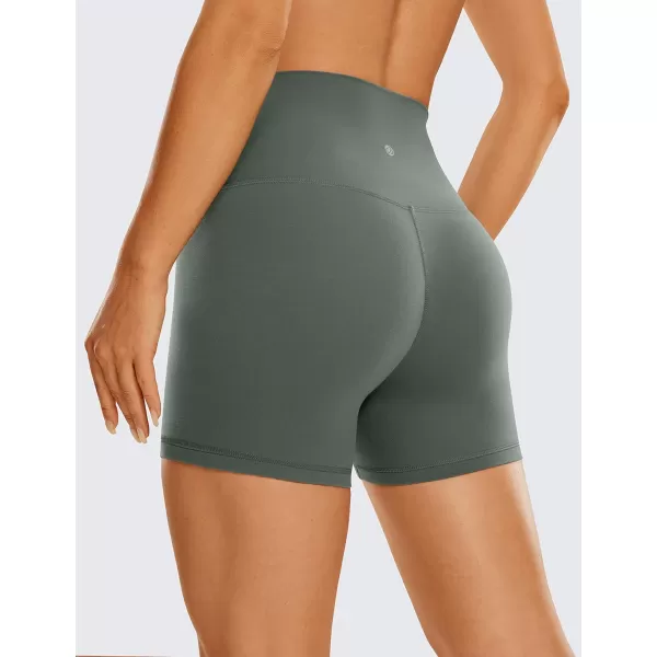 CRZ YOGA Womens Butterluxe Biker Shorts 25  4  6  8  High Waisted Booty Workout Volleyball Yoga SpandexGrey Sage