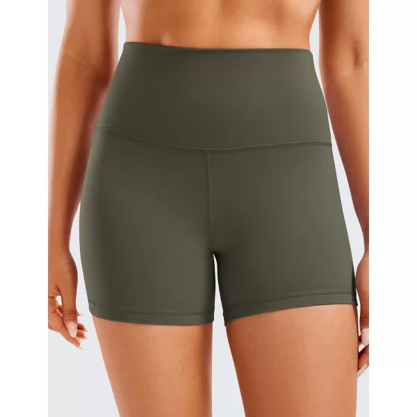 CRZ YOGA Womens Butterluxe Biker Shorts 25  4  6  8  High Waisted Booty Workout Volleyball Yoga SpandexLight Army Green