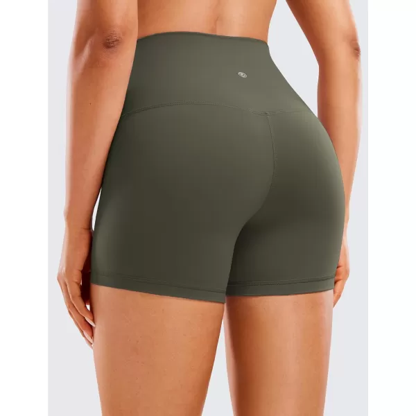 CRZ YOGA Womens Butterluxe Biker Shorts 25  4  6  8  High Waisted Booty Workout Volleyball Yoga SpandexLight Army Green