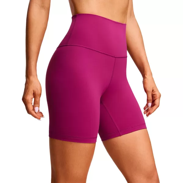 CRZ YOGA Womens Butterluxe Biker Shorts 25  4  6  8  High Waisted Booty Workout Volleyball Yoga SpandexMagenta Purple