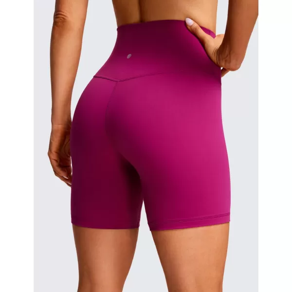 CRZ YOGA Womens Butterluxe Biker Shorts 25  4  6  8  High Waisted Booty Workout Volleyball Yoga SpandexMagenta Purple