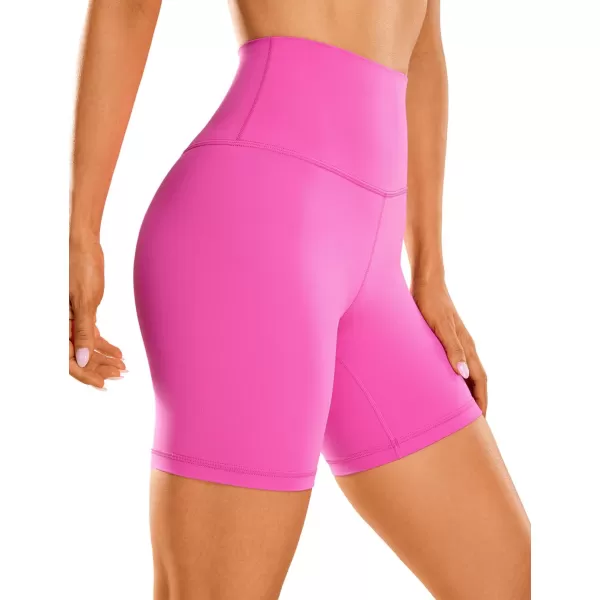 CRZ YOGA Womens Butterluxe Biker Shorts 25  4  6  8  High Waisted Booty Workout Volleyball Yoga SpandexNeon Light Purple