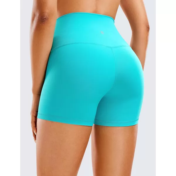 CRZ YOGA Womens Butterluxe Biker Shorts 25  4  6  8  High Waisted Booty Workout Volleyball Yoga SpandexNeon Spectral Blue